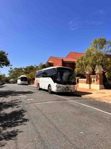 How do you organise transport for a familiarisation tour?